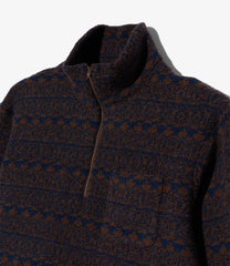 Zip Mock Neck - Horizontal Stripe Sweater Knit