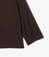 Zip Hooded Shirt - Cotton Brushed Twill