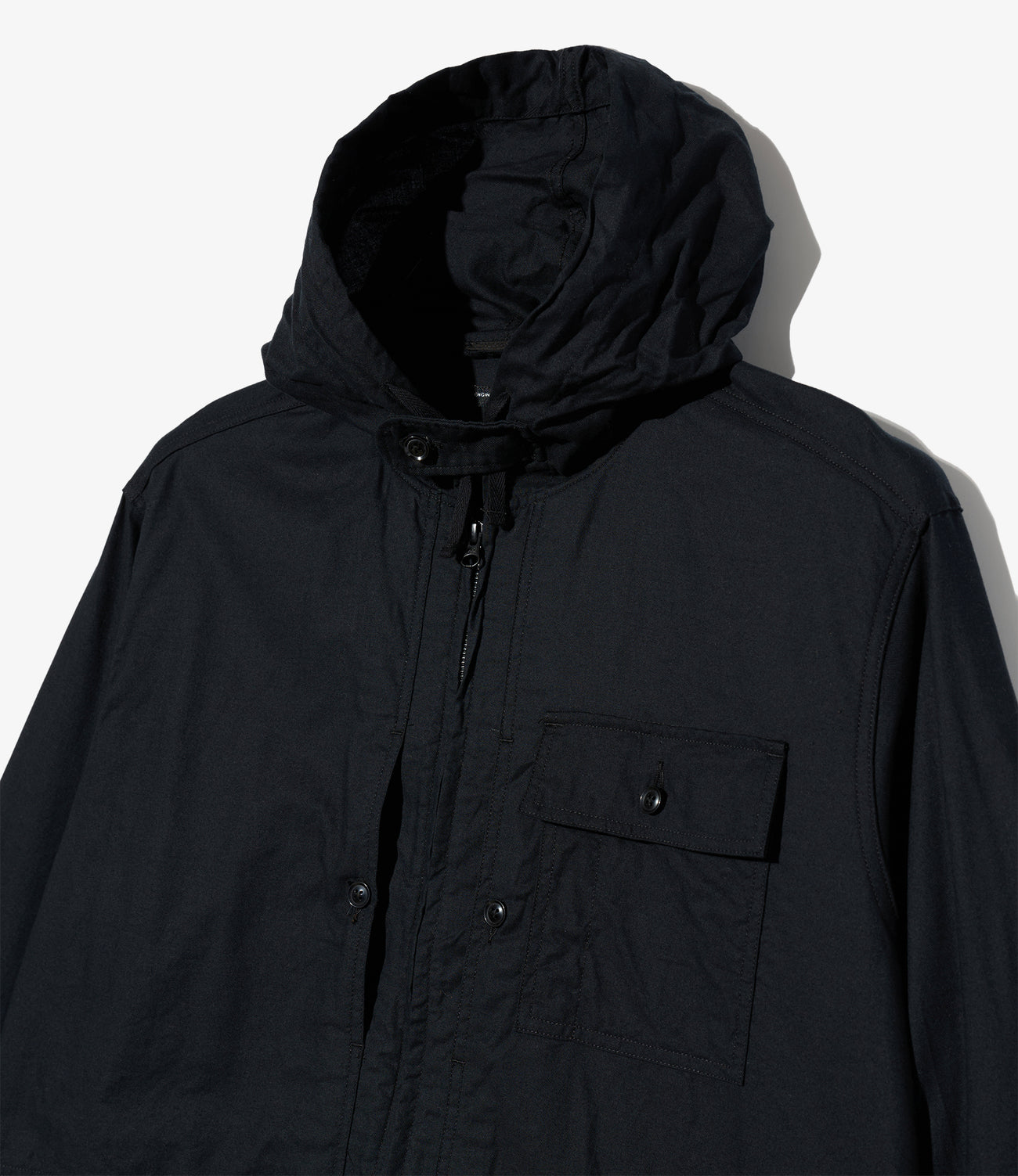 Zip Hooded Shirt - Cotton Brushed Twill