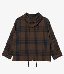 Zip Hooded Shirt - Cotton Flannel Plaid