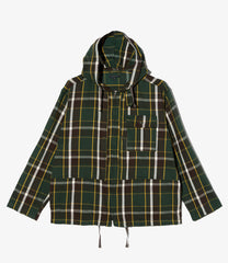 Zip Hooded Shirt - Heavy Twill Plaid