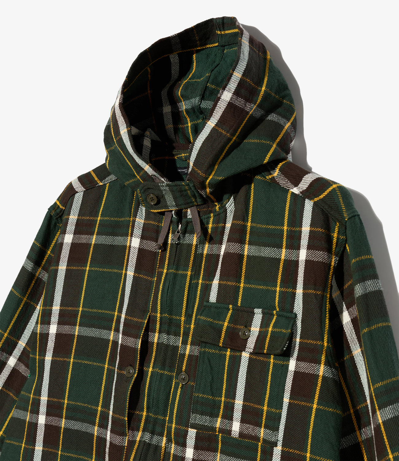 Zip Hooded Shirt - Heavy Twill Plaid
