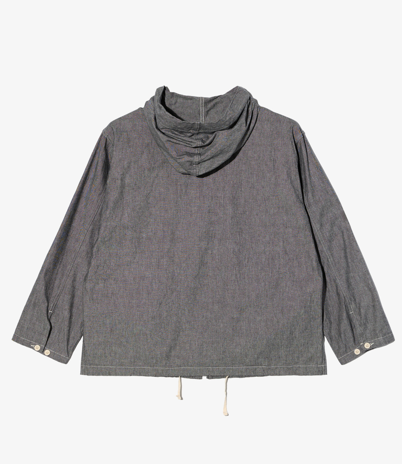 Zip Hooded Shirt - Cotton Chambray
