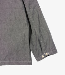 Zip Hooded Shirt - Cotton Chambray