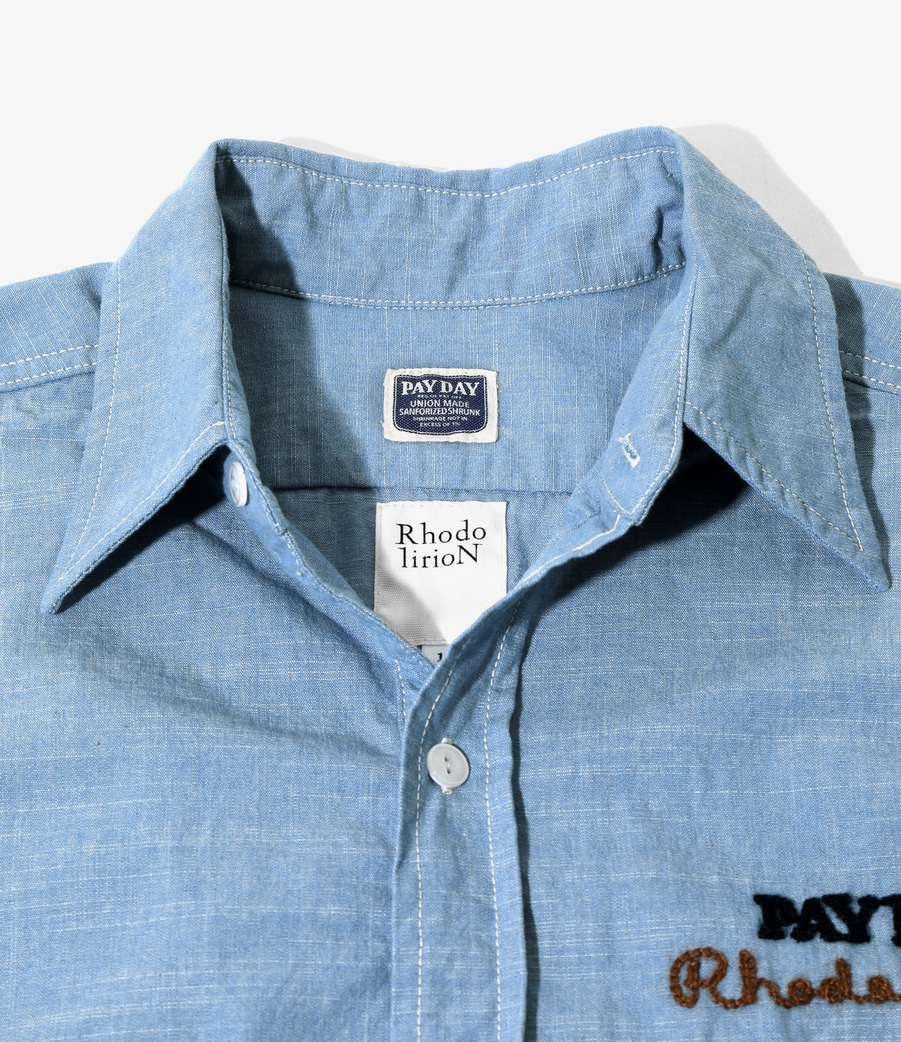 Rhodolirion × Pay Day Work Shirt - Chambray Blue – NEPENTHES