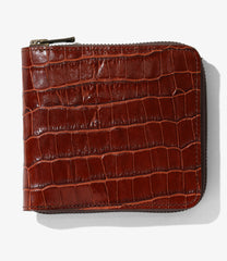 Single Wallet - Crocodile Embossed Leather