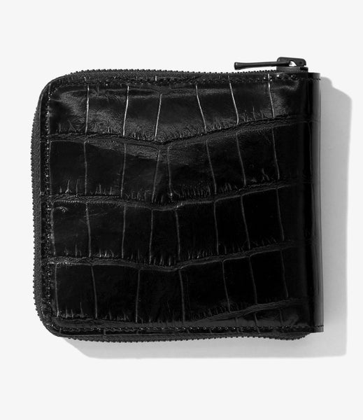 Single Wallet - Crocodile Embossed Leather