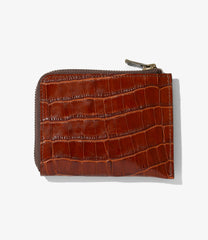 Coin Case - Crocodile Embossed Leather